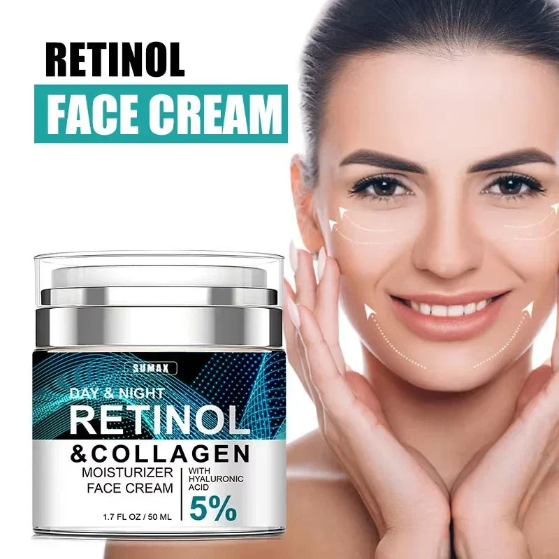 Retinol Collagen, Retinol & Hyaluronic Acid Cream - Anti-Aging Face Moisturize