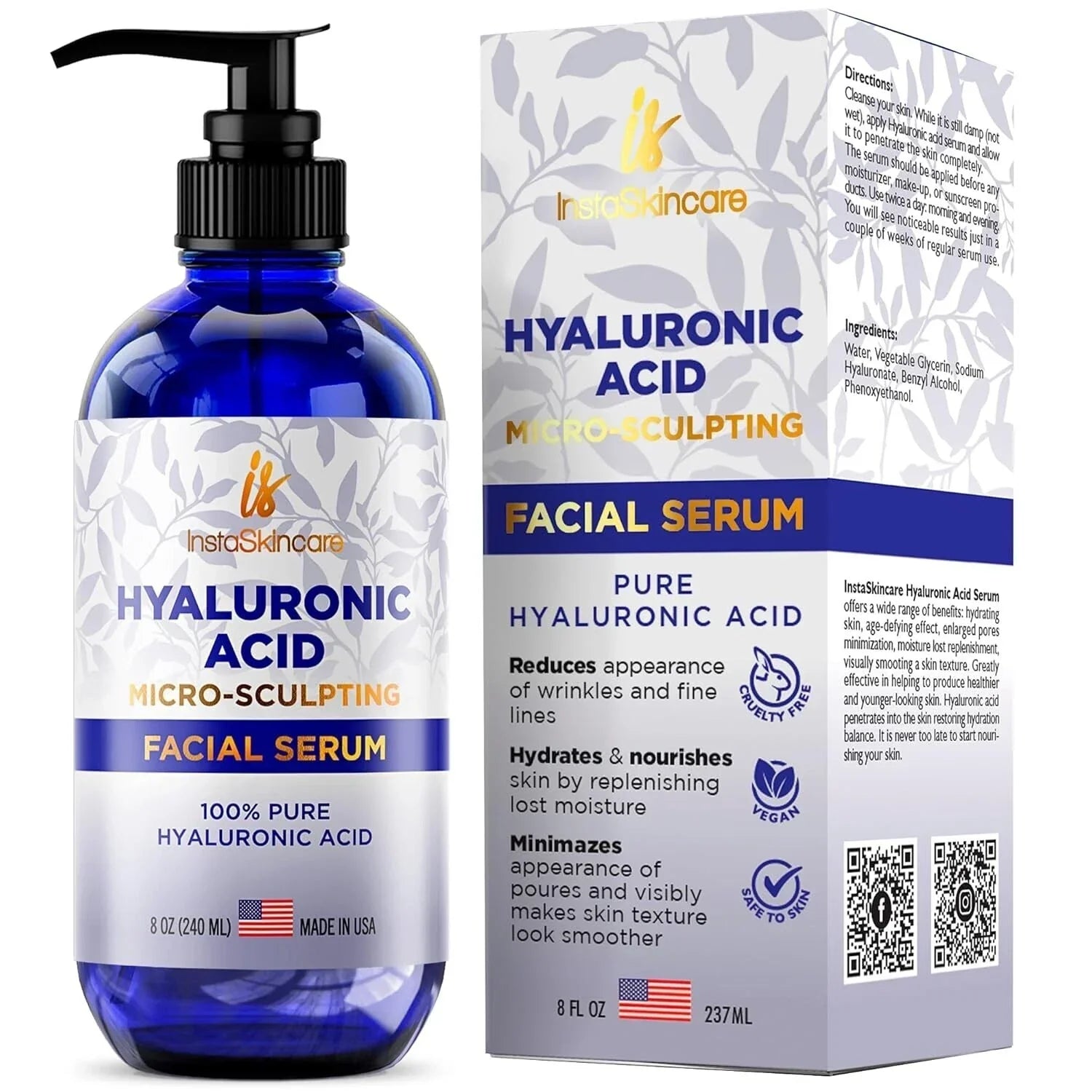 Hyaluronic Acid for Skin - 100% Pure Medical Quality Strength Formula 8 Oz