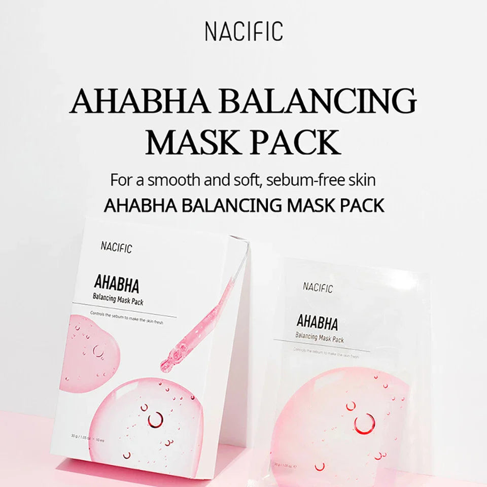 Nacific Premium Skincare Facial Mask 30 Sheets (AHABHA, Vita Ceramide, Tea Tree)