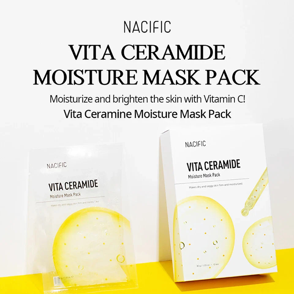 Nacific Premium Skincare Facial Mask 30 Sheets (AHABHA, Vita Ceramide, Tea Tree)